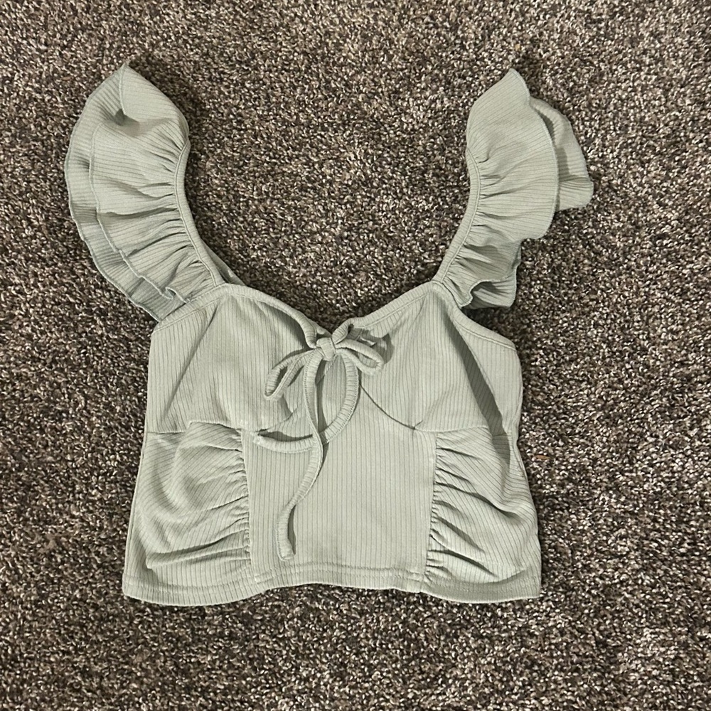 Safe green crop tank top